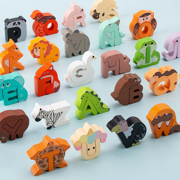 Children's cartoon animal letters puzzle toys