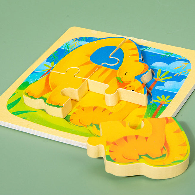 Wooden Cartoon Educational Puzzles (24 Pcs/1 Set)
