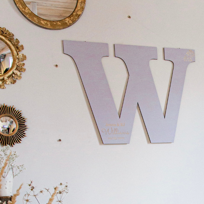 Wooden Name Custom Baby Shower Letter Guest Book