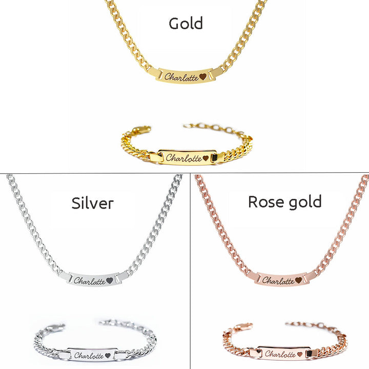 Personalized Baby Bracelet and Necklace Set