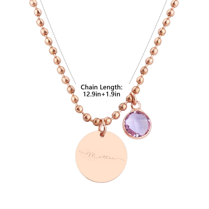Custom Kids Name and Birthstone Charm Necklace