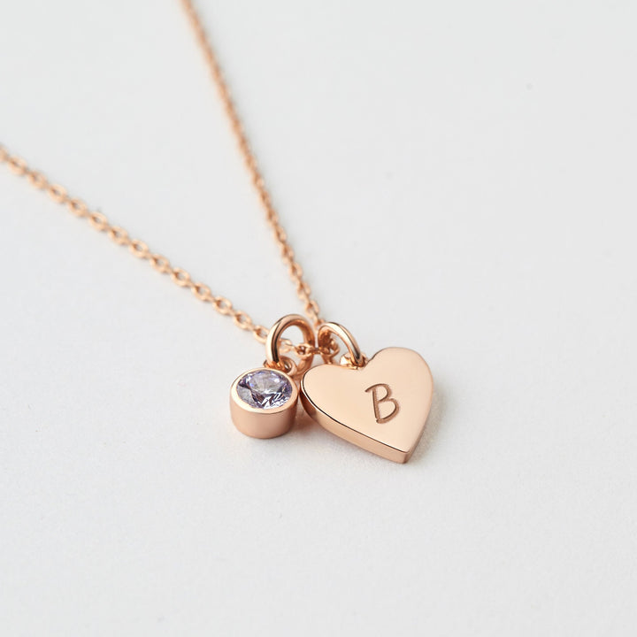 Custom Initial and Birthstone Children's Necklace