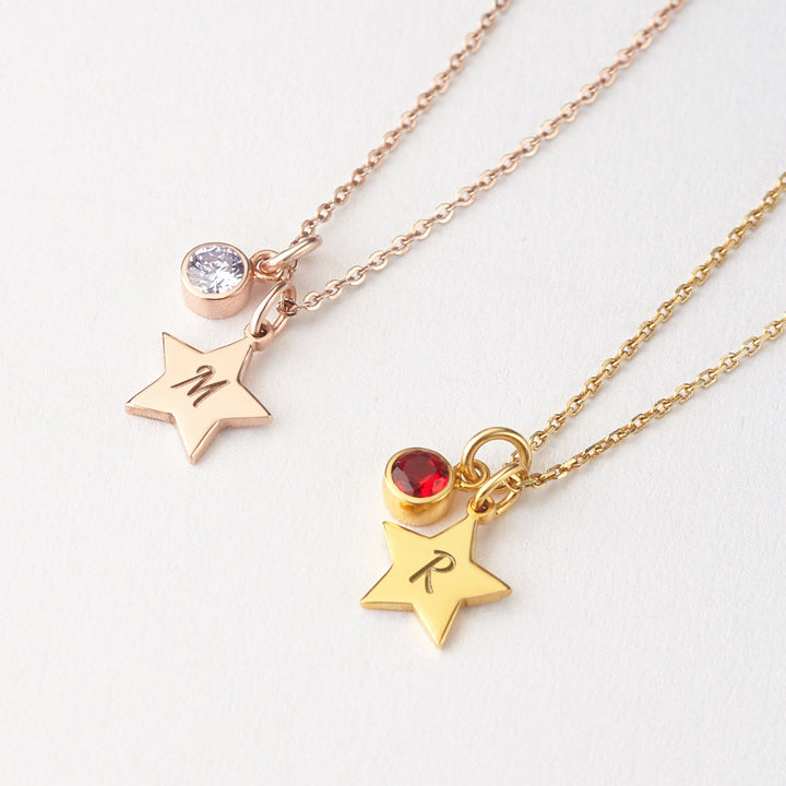 Custom Initial and Birthstone Children's Necklace