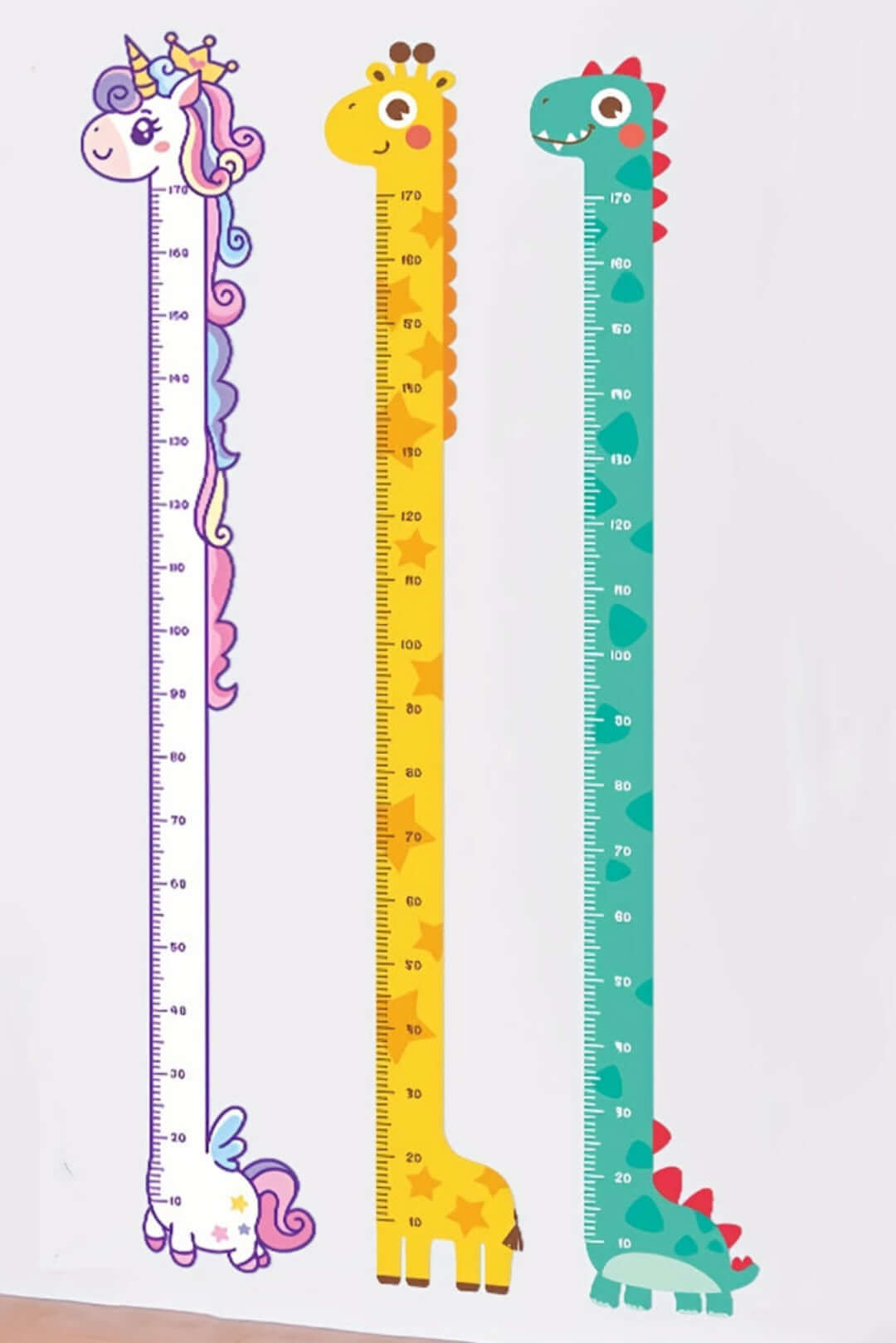 Unicorn Giraffe Dinosaur Baby Height Growth Chart Wall Sticker