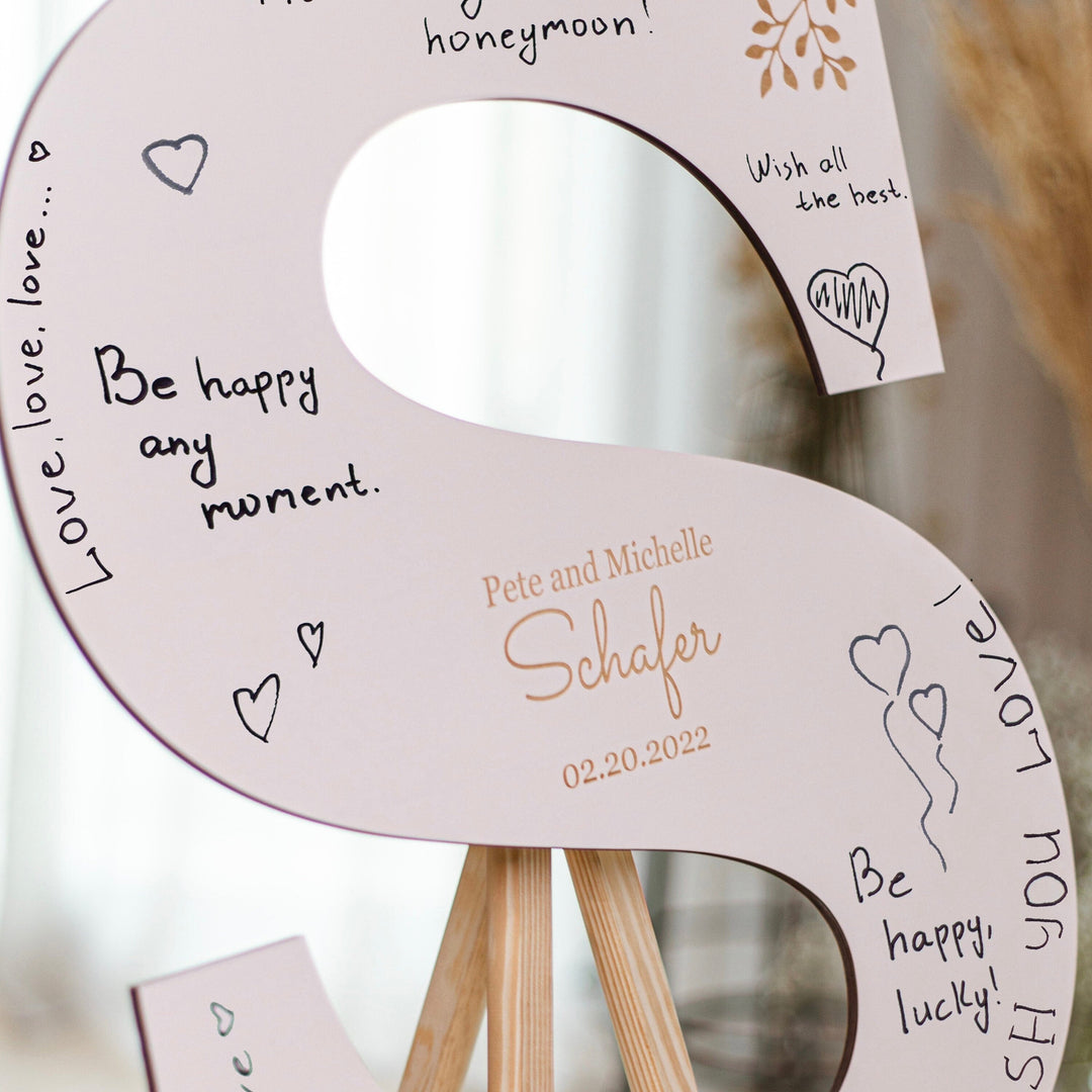 Wooden Name Custom Baby Shower Letter Guest Book