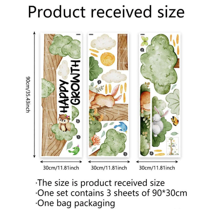 Height Chart Wall Decals Tree Growth Chart Stickers for Kids