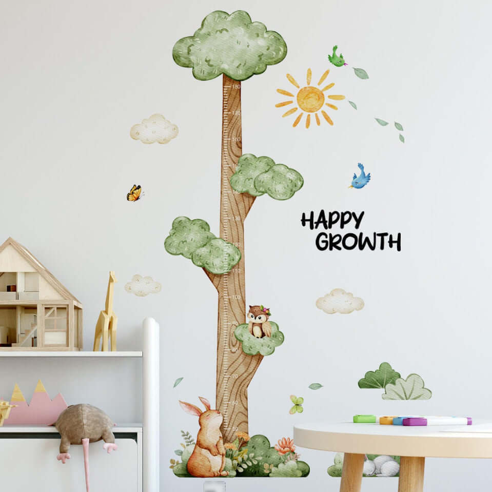 Height Chart Wall Decals Tree Growth Chart Stickers for Kids