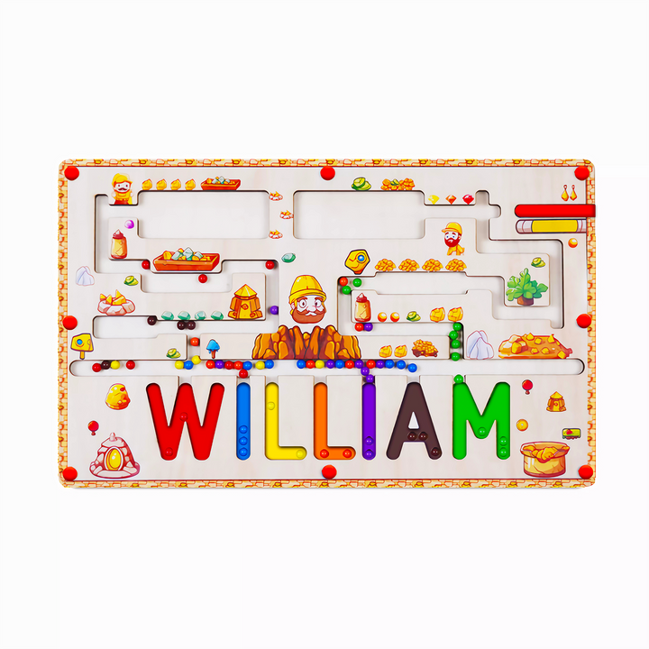 Personalized Wooden Magnetic Maze With Baby Name