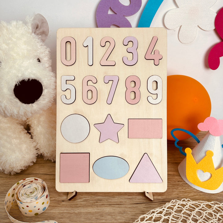 Shapes And Numbers Wooden Educational Puzzle